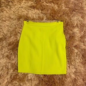 Lime green Bebe mini skirt
